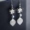 Fashion Square Shape Crystals From Swarovski  Silver Rhodium Plated Jewelry Earrings