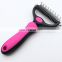 Portable Handle Dog Grooming Slicker Brush Stainless Steel Needles Pets Fur Remover Comb