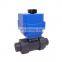 2way DN50 DN32 DN25 UPVC double union thread DC5V DC12V DC24V CR04 normally close motorized PVC plastic ball valve