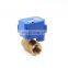 2 way DC12V 1'' brass motorized shut off water ball valve with manual override