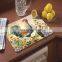 Retangular  cock design tempered glass serving board