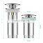 Vessel bathroom Slivery Luxury Pop up drain waste