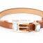Children skinny shinny PU waist belt with big stone attached buckle