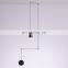 Wrought Iron Chandelier Multi-headed Spider Pendant Lamp Black Metal Tube Decorative Lighting
