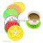 Hot selling Fruit Shape PVC Kitchen Accessories Cup Pad, Colorful Unique Slice Silicone Drink Cup Mat