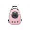 Hot sale many sizes sublimation popular fashion cute transparent capsule breathable pet backpack