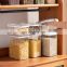 BPA free stackable food storage containers set airtight with lids round clear food storage box clear kitchen container