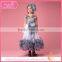 Cute white and grey long feather dresses with bowknot for young girl