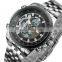 SKMEI AD0993 Full Stainless Steel Quartz+Digital Big Plate Silver Color Complete Calendar Day/Date Auto Date Men Sport Watch
