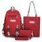 4 pcs in 1 canvas school students large capacity backpack kids canvas bag