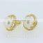Ladies fashion big pearl earrings designs silver jewelry