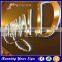 mirror stainless steel crystal backlit led channel letter sign outdoor