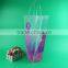 wholesale pp plastic bag flower vase, flower plastic gift bag, clear plastic bag with pvc handle