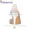 White leather side cut pointed toe ladies high heels