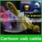 Cute Cartoon Micro USB data cable for Sumsung,HTC, Android Smart mobile phone LED Flash light (OEM ODM)