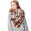 Large burgundy plaid scarf,Plaid soft color plaid scarves shawl
