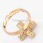 fashion jewelry alloy rhinestones crystal adjustable cross ring