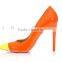 Hot ! orange color pumps heels shoes leather shoes for women