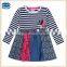 (H6086) 2-6y cheap apparel stock nova kids wear frocks baby girls stripe dresses fashion designs baby spring dresses