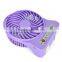 Desktop Mini Electric Palm Leaf Fan USB Battery Powered Portable 3 Speeds With LED Light