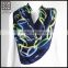 2015 Fashion Dark Blue Square Printed Silk Scarf