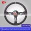 custom drifting steering wheel 330mm deep corn drifting style steering wheel wrapped with genuine leather steering cover