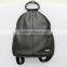 Special design high quality brand soft black leather casual backpack for girls