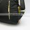 Special design high quality brand soft black leather casual backpack for girls