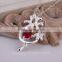 2015 Unique design silver plated red stone fashion necklace
