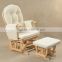 Recliner Glider Chair with Ottoman in Espresso