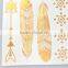 OEM custom shimmery custom gold foil tattoo waterproof temporary tattoo sticker shining gold foil flash tattoo