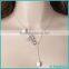 Simple Design Freshwater Pearl Pendant Necklace Fashion Silver Leaf Imitation Pearl Drops Leaf Necklace For Women Jewelry 2016