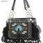 BLACK RHINESTONE CONCEALED CARRY WEAPON HANDBAG FAITH HOPE LOVE WESTERN PURSES WITH TASSEL