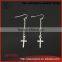 Fashion simple silver stick cross earring for women with silver line