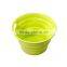 Hotoutdoor Portable Silicone Foldable barrel Storage Baskets for car travel fishing washing Picnic hike