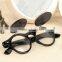 New Steampunk Goth Goggles Glasses Retro Flip Up Round Sunglasses Vintage Black