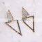 Fashion Triangle Shape Stud Earrings, Ladies Gold Earrings