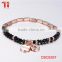 stainless jewelry 2017 new gold bracelet designs for girls black rhinestone crystal beads charm bead bracelet bangle