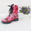 2016 Women Fashion Cheap Martens Plastic PVC Rain Boots With Shoelace