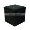 Folding Storage Ottoman Microsuede, Black