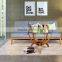 Side Table Teak Wood With Glass Top Model Rossi natural Color