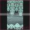 Light green big flower elegant shining polyester embroidery mesh tulle lace fabric