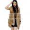 CX-G-B-263A Fashion Women Dress/ Mink Fur Vest With Pocket/ Long Style Hooded Vest