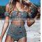 2017 best selling ties sexy women crochet bikini top and shorts