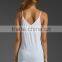 Luxe Slub V Neck White Sexy Cotton Cami