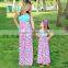 Summer Flower Pattern Mother and Daughter Dresses