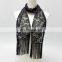 New Fashion China Yiwu Factory Direct Black Lace Scarf With Tassel