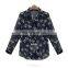 Chiffon blouses elegant design,full sleeves blouse designs,print chiffon blouse