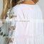 High quality white embroidery tops for lady,fashion babydoll blouse designs