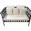 Mid Century creamy white Small Living Room couch aluminum wicker outdoor lounge furniture dubai